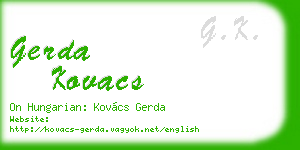 gerda kovacs business card